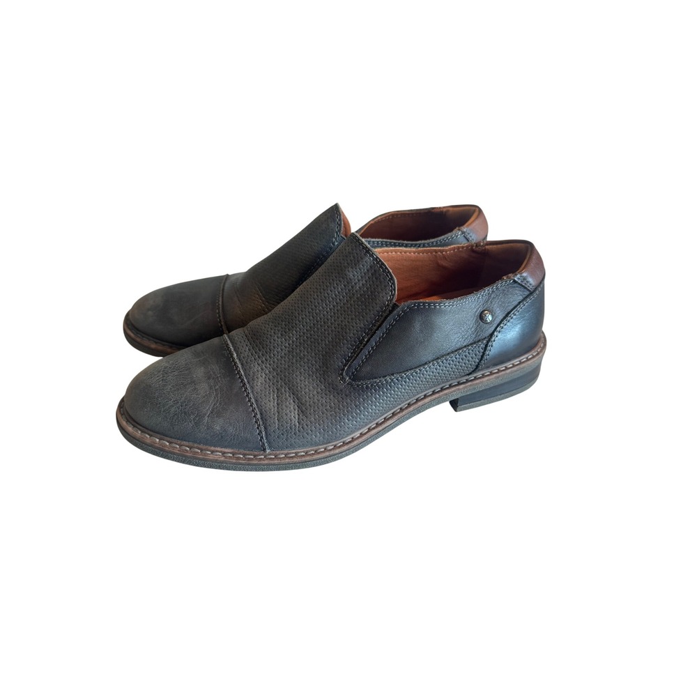 Pikolinos Womens Leather Perforated Cap Toe Slip On Loafers Grey Brown Size 39